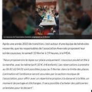 Soirée Couscous - La Dépêche 23/01/2024